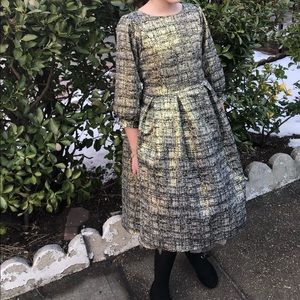 Jacquard black and gold girls wedding dress